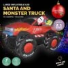 Christmas Inflatables - 2.10m Santa & Monster Truck, With White Lights