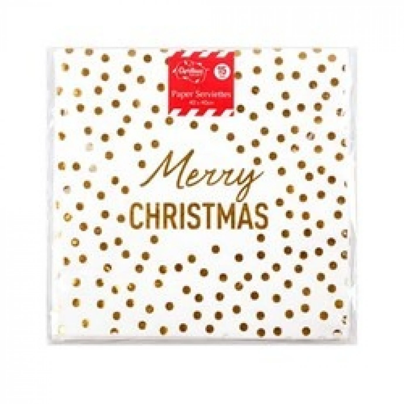Serviettes - Merry Christmas Dinner Serviettes With Gold Foil, 15 Pack 1 Serviettes - Merry Christmas Dinner Serviettes With Gold Foil, 15 Pack