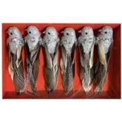 Christmas Decoration - Bird Decoration Silver Clip On , 6pk