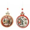 Christmas Ornament - 13cm Wooden Bauble Red, Assorted