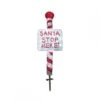 Christmas Decoration - 85cm Acrylic Santa Stop Here Sign, White Lights