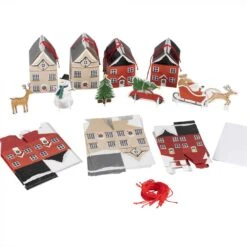 Advent Calendar - Merry Little Christmas Village,24pk