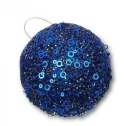 Christmas Bauble - 10cm Sequin, Blue