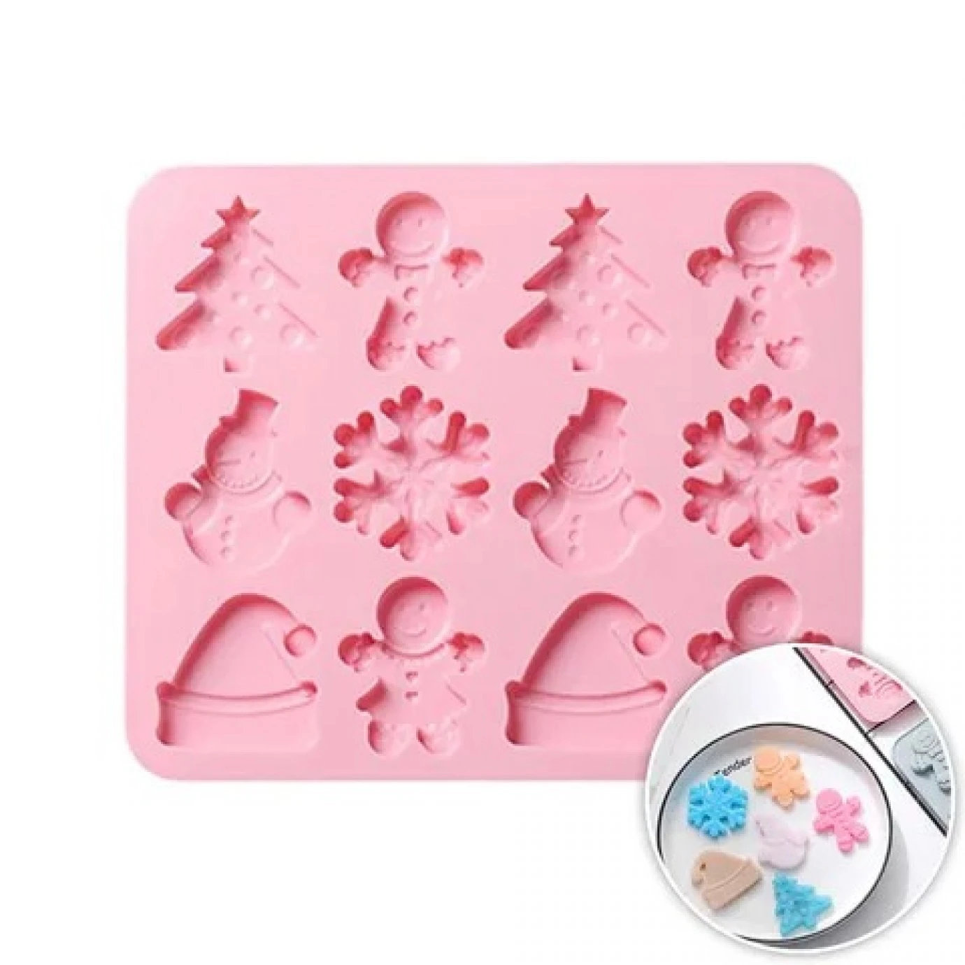 Silicone Mould - Christmas 12 Cavity 1 Silicone Mould - Christmas 12 Cavity