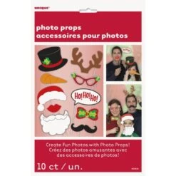 Photo Booth Props - Christmas, Assorted 10 Pk