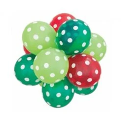 Balloon - Latex Print 11" Polka Dots Christmas Assorted