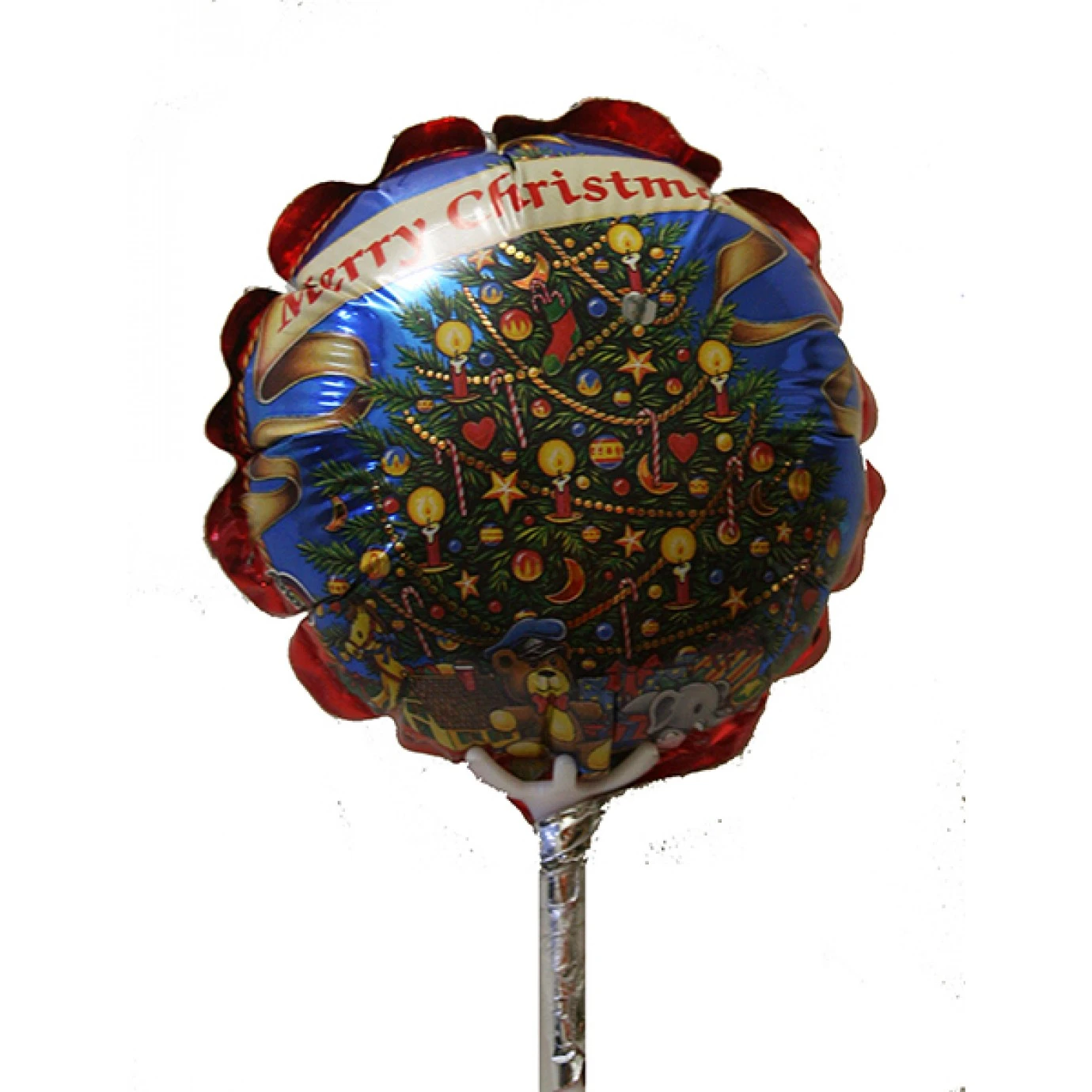 Balloon On Stick - Round 9 Cm, Christmas Tree & Toys 1 Balloon On Stick - Round 9 Cm, Christmas Tree & Toys