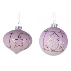 Christmas Bauble - Glass, Lavender Assorted