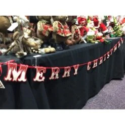 Bunting - Merry Christmas, Red Glitter