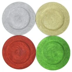 Charger Plate - Christmas Glitter, Assorted