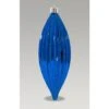 Christmas Bauble - 16cm Finial Blue Stripes, Glitter