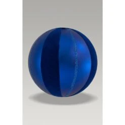 Christmas Bauble - 8cm Ball Matte Blue, Glitter Velvet Flock