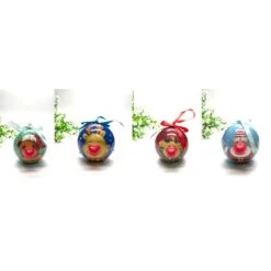 Christmas Bauble - 8cm Character, LED Assorted