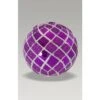 Christmas Bauble - 8cm Purple Harlequin Chequer, Silver Glitter