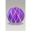 Christmas Bauble - 8cm Purple Harlequin, Gold Glitter