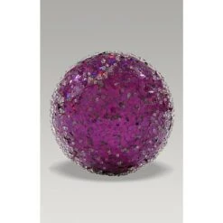 Christmas Bauble - 8cm Purple, Sugar Glitter