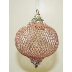 Christmas Bauble - Onion Drop Mesh, Pink