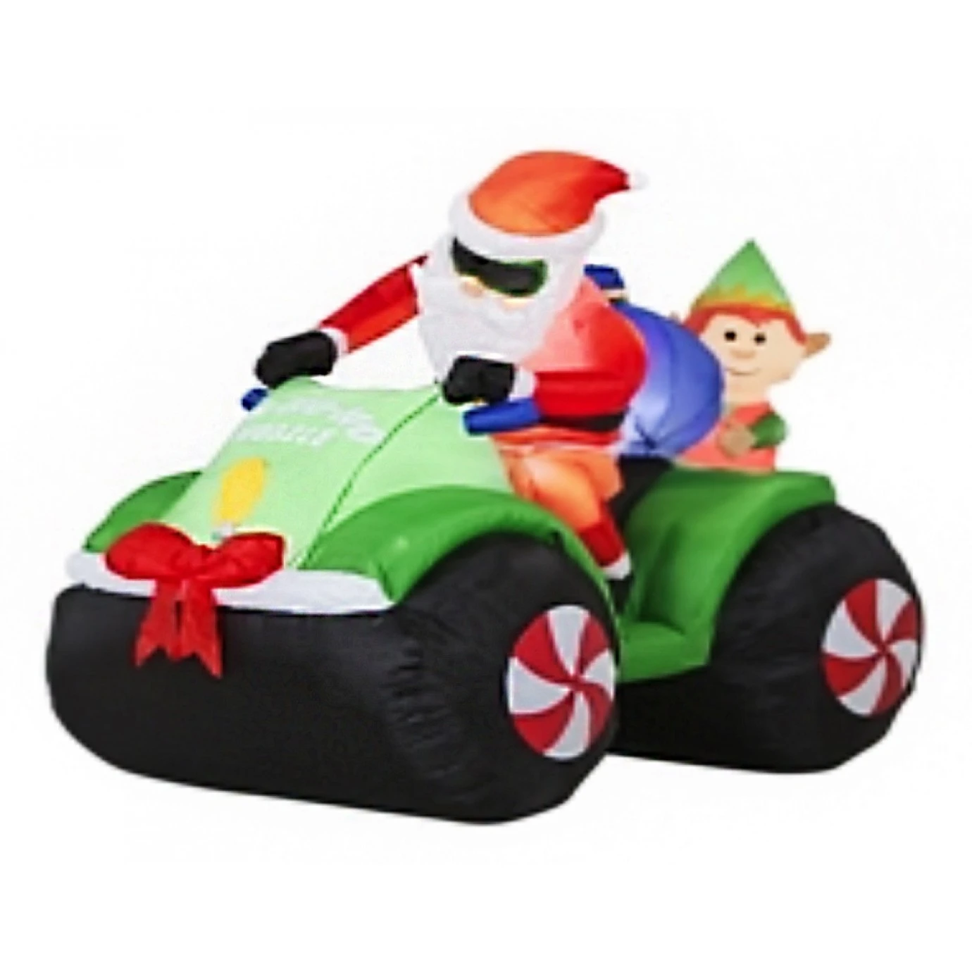 Christmas Inflatables - 1.8 M Santa & Elf On ATV 1 Christmas Inflatables - 1.8 M Santa & Elf On ATV