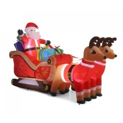Christmas Inflatables - 1.8 M Santa Sleigh & Reindeer