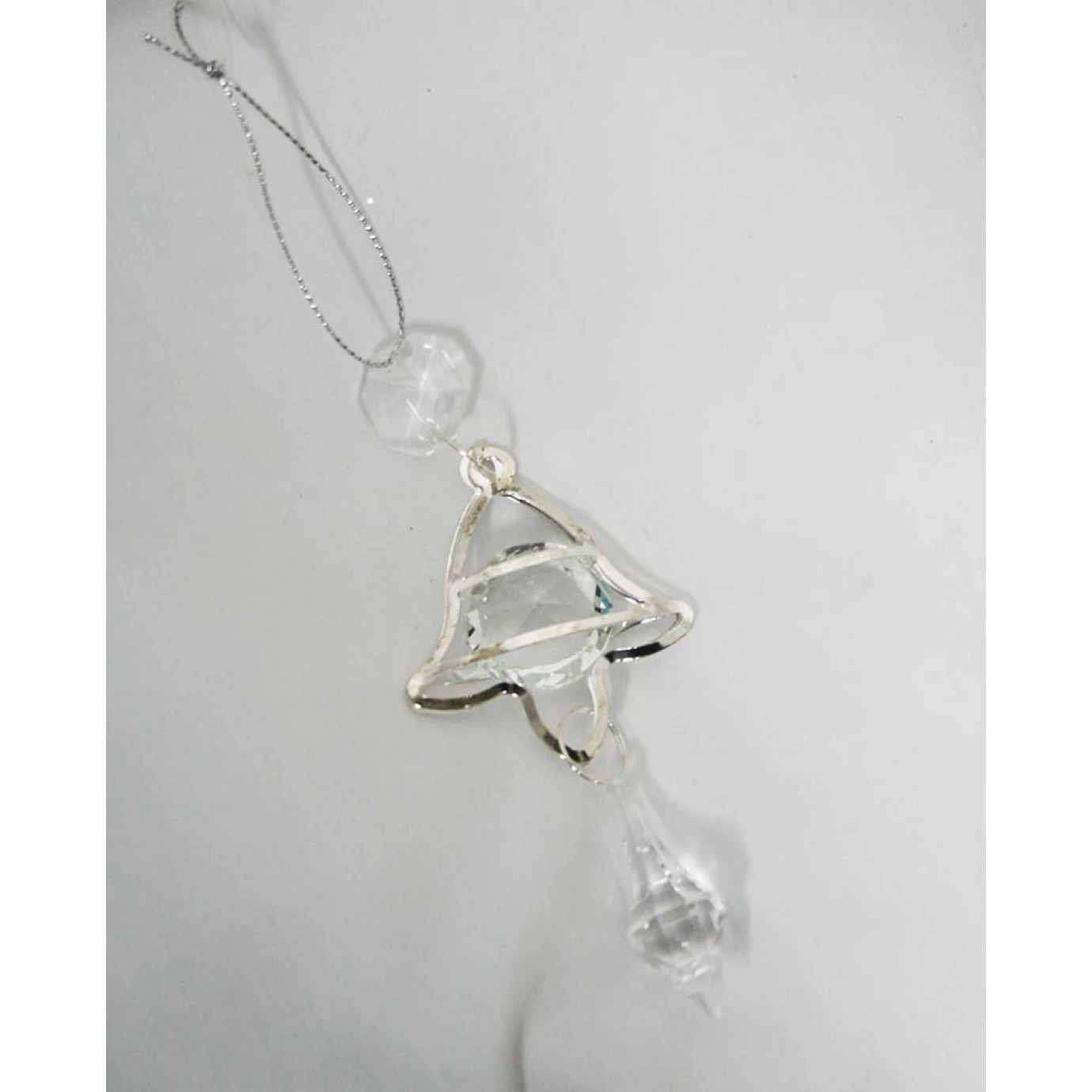 Christmas Ornament - 10 Cm Silver Assorted & Gem 1 Christmas Ornament - 10 Cm Silver Assorted & Gem