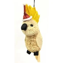 Christmas Ornament - Cockatoo, Santa Hat