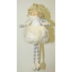 Christmas Ornament - Girl Angel, 28 Cm White