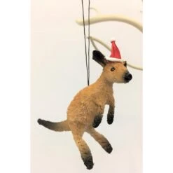 Christmas Ornament - Kangaroo, Santa Hat