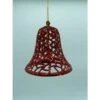 Christmas Ornament - Mesh Glitter Bell, Red