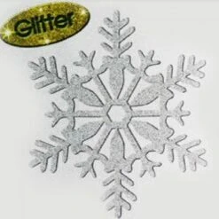 Christmas Ornament - Snowflake, Glitter Silver