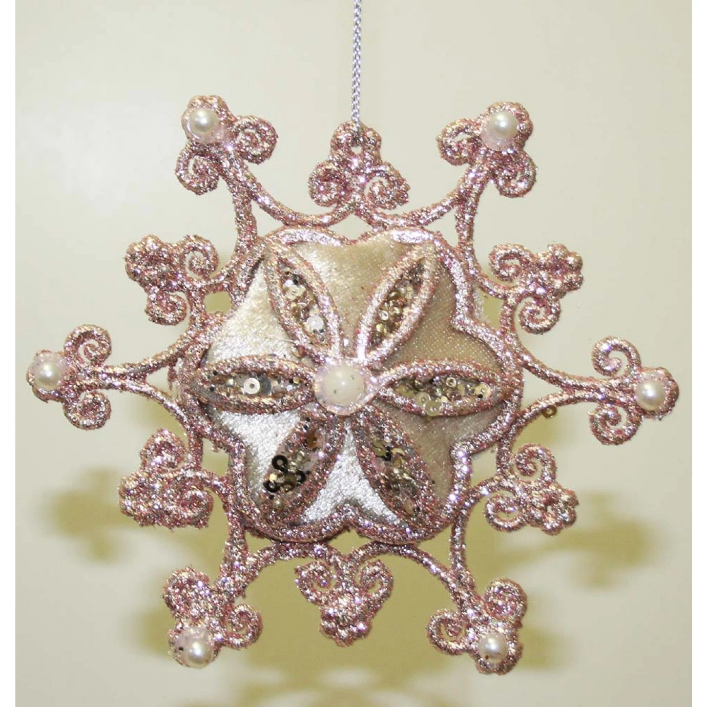 Christmas Ornament - Snowflake, Pink 1 Christmas Ornament - Snowflake, Pink