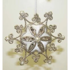 Christmas Ornament - Snowflake, White