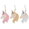 Christmas Ornament - Wooden Unicorn, Assorted