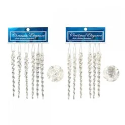 Christmas Ornaments - Glitter Icicles 6 Pk