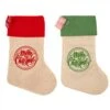 Christmas Stocking - Hessian, Merry Christmas Assorted