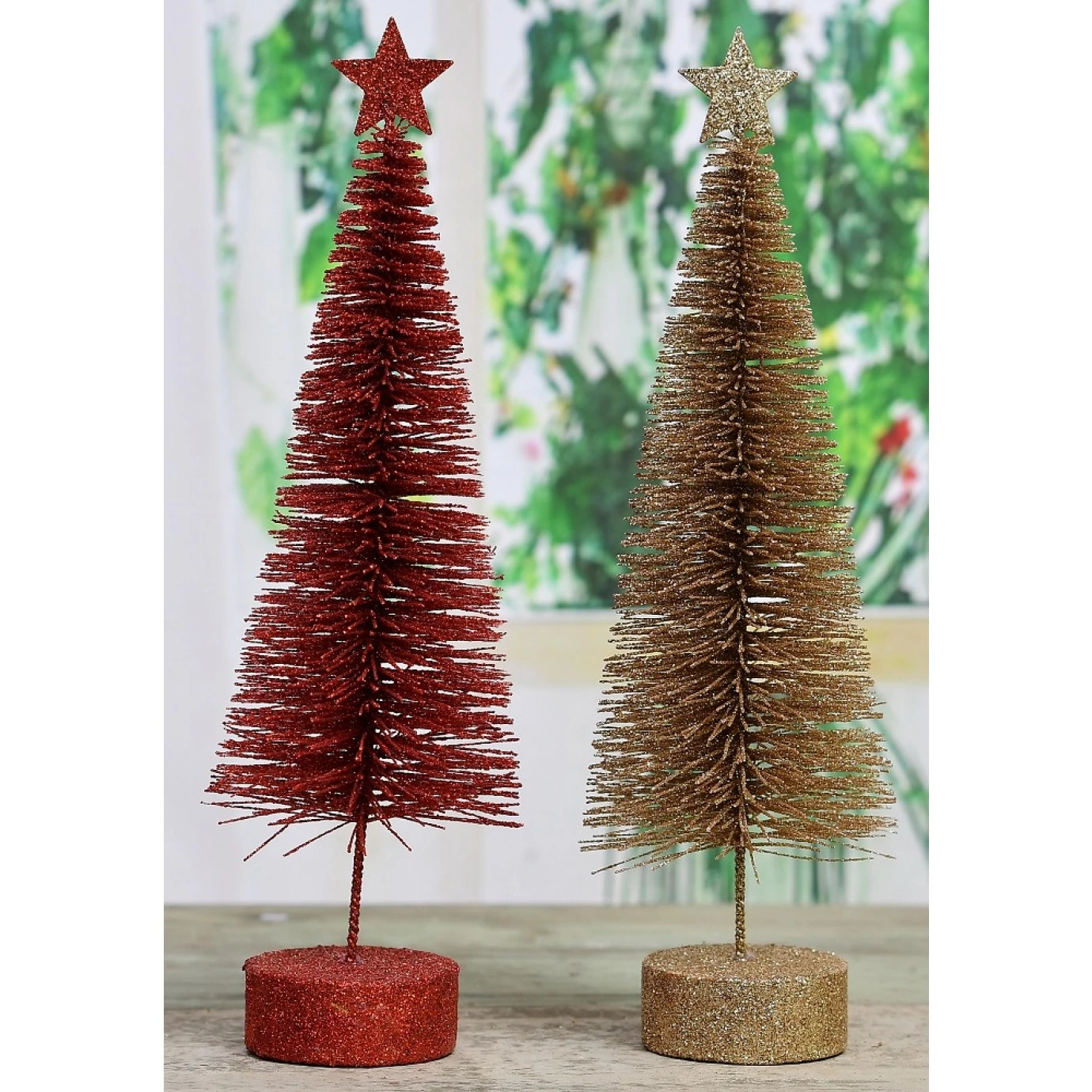 Christmas Tree - Bottle Brush, Assorted Red Or Gold 24 Cm