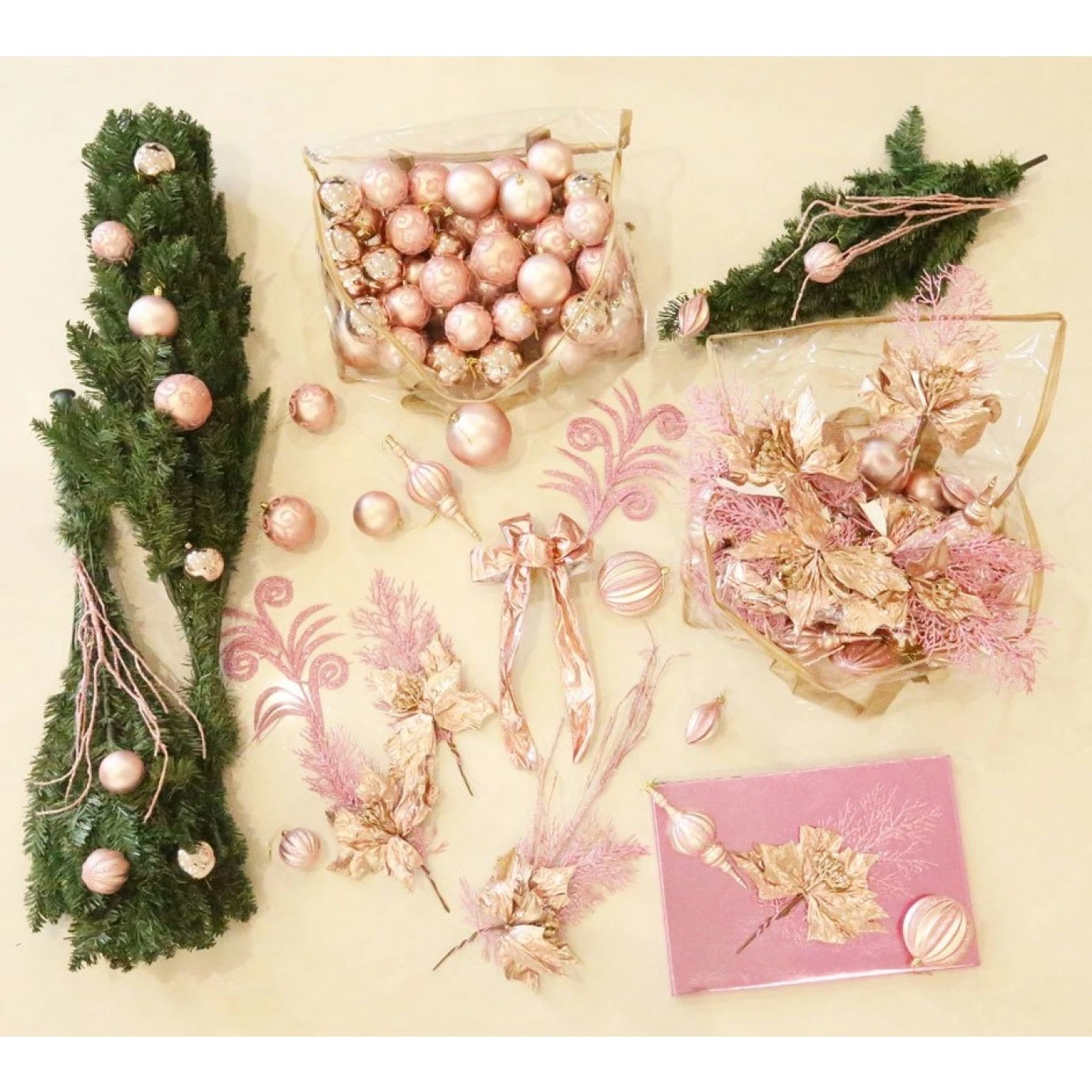 Christmas Tree & Decorating Kit - 2.1 Metres, Pink 2 Christmas Tree & Decorating Kit - 2.1 Metres, Pink - Image 2