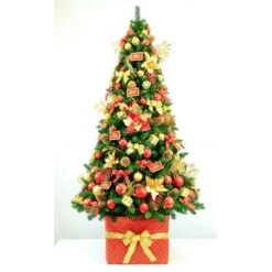 Christmas Tree & Decorating Kit - 2.1 Metres, Red