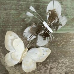 Clip-On Butterfly - Christmas, Gold & White Assorted