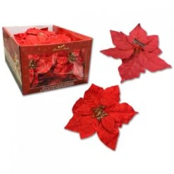Clip-On Flower - Christmas Poinsettia, 20cm
