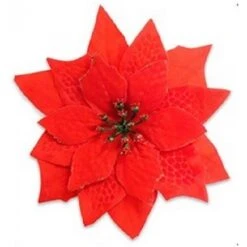 Clip-On Flower - Christmas Poinsettia, Small