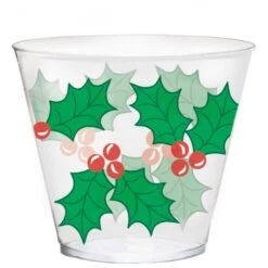 Cups - Tumblers, Christmas Holly 40 Pk