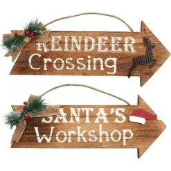 Hanging Sign - Wooden, Christmas Assorted