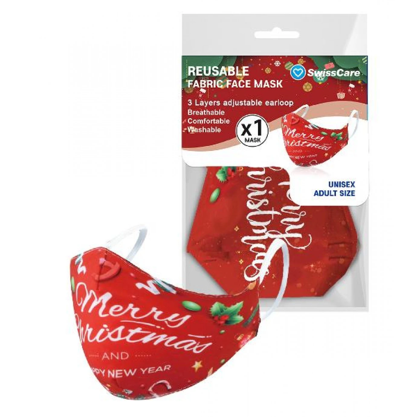 Face Mask - Reusable, Christmas Assorted 1 Face Mask - Reusable, Christmas Assorted