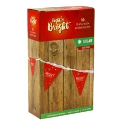 Flag Bunting - LED Solar, Merry Christmas