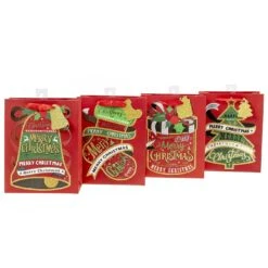 Gift Bag - Christmas, Small Glitter Assorted