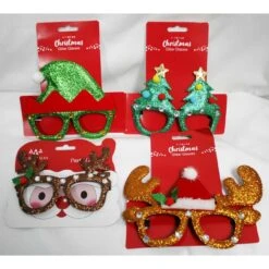 Glasses - Christmas Glitter, Assorted
