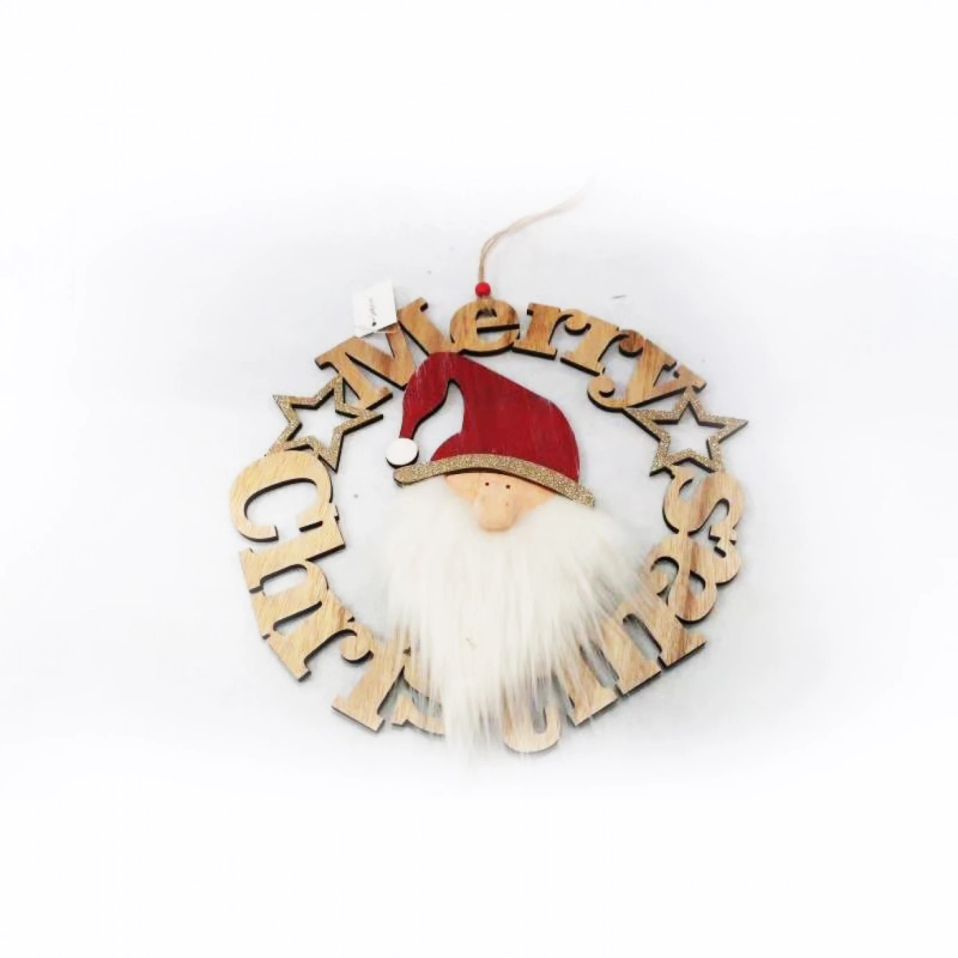 Hanging Decoration - Merry Christmas Santa, Wooden 1 Hanging Decoration - Merry Christmas Santa, Wooden