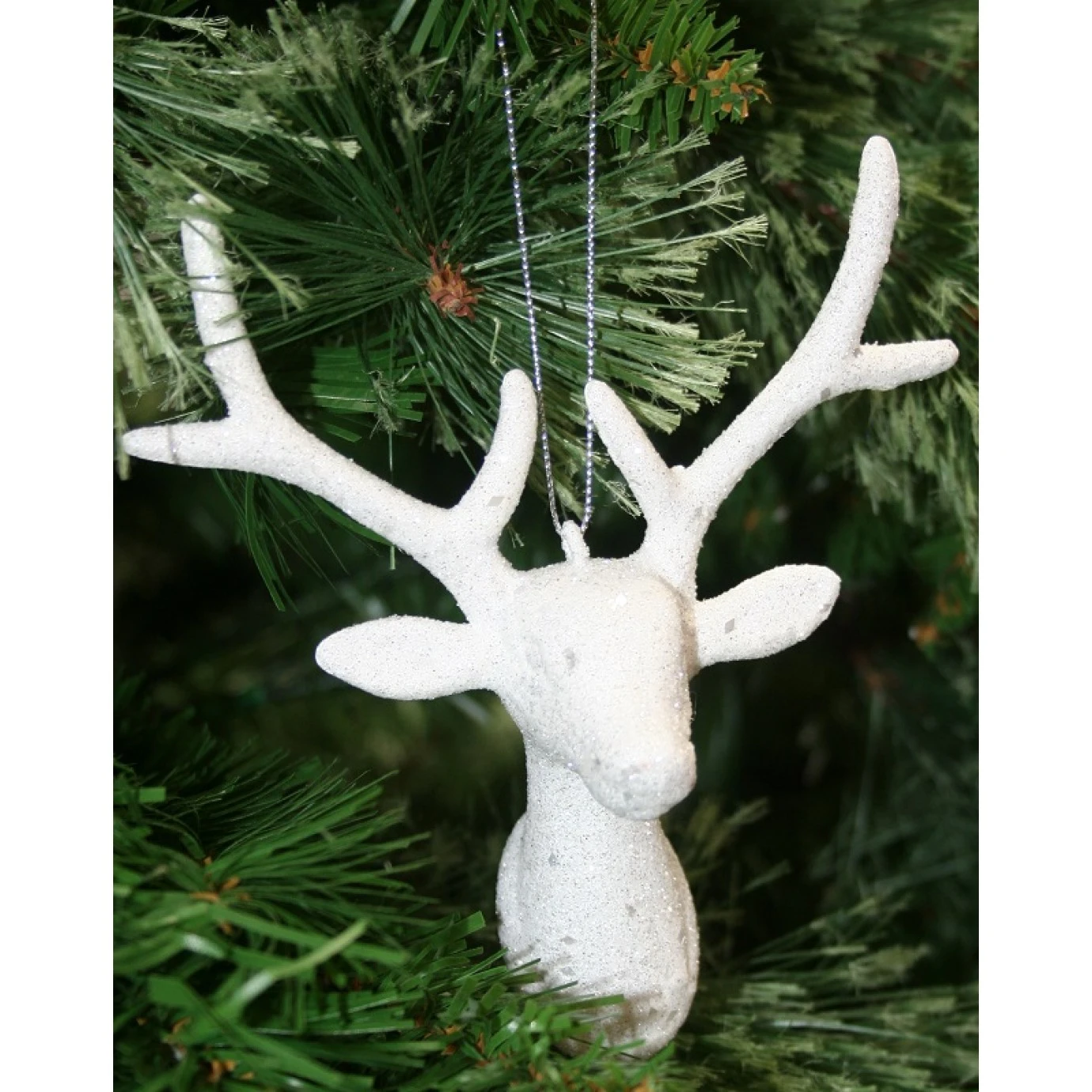 Christmas Ornament - Glitter Reindeer Head Assorted - Image 3