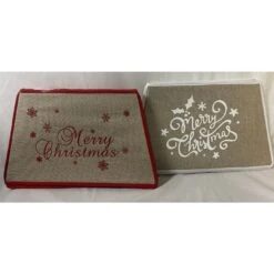 Tree Collar- Merry Christmas Linen, Assorted