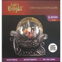 Snow Globe - 18 CM Christmas Snow Globe, Warm White LED